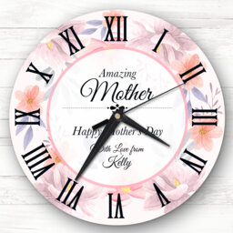 Amazing Mother Floral Mother's Day Gift Personalised Clock - thumbnail 1