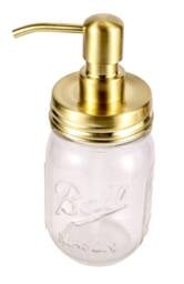 100 Packs Golden Brass Copper 304 Stainless Steel Diy Mason Jar Lid Liquid Soap Dispenser Pump Kit With Tube & Collar No Jars - thumbnail 1