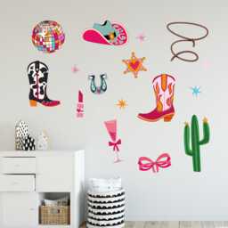 Cowgirl Wall Sticker - Disco Icons Decal Set Art - thumbnail 1