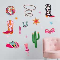 Cowgirl Wall Sticker - Disco Icons Decal Set Art - thumbnail 2