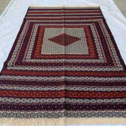 Antique Kilim Rug 6.2x3.11Ft, Handmade Wool Tribal Runner - thumbnail 2