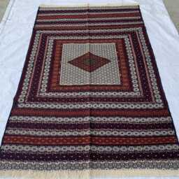 Antique Kilim Rug 6.2x3.11Ft, Handmade Wool Tribal Runner - thumbnail 4