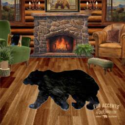 Faux Fur Walking Bear Rug - Plush Pelt, Lodge Decor