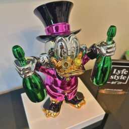Pink Chrome Money Duck Sculpture Alec Monopoly Inspired Pop Art - thumbnail 4