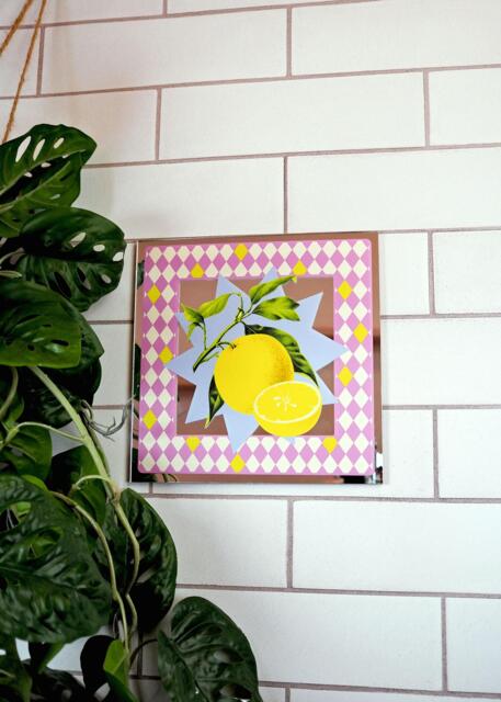 Lemon Vintage Summer Mirror Tile - image 1