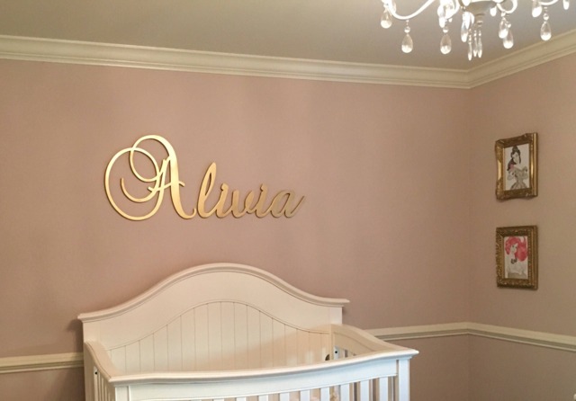 Nursery Letters - Decorative Wall Girls Nursery, Nursery Decor, Letters, Glittered Letters - image 1