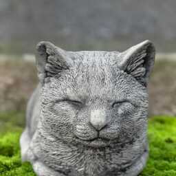 Concrete Kitten Sculpture Stone Sleeping Cat Statue Outdoor Kitty Garden Figurine Cement Pet Ornament Memorial Decor Cat Lover Gift - thumbnail 3