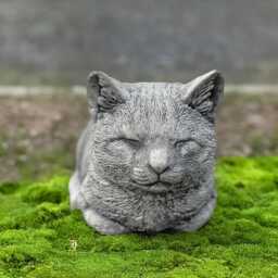 Concrete Kitten Sculpture Stone Sleeping Cat Statue Outdoor Kitty Garden Figurine Cement Pet Ornament Memorial Decor Cat Lover Gift - thumbnail 2