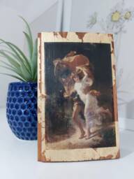The Storm By Pierre Auguste Cot Gold Gilded Oak Wood Art - thumbnail 1