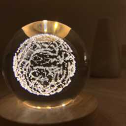 Custom Star Map Night Light, Chart Sphere Lamp, Crystal Ball Boho Bedside Personalized Gifts For Her - thumbnail 3