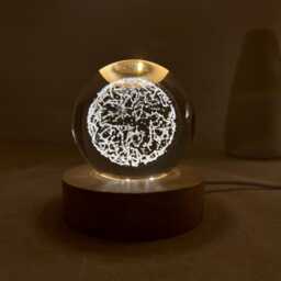 Custom Star Map Night Light, Chart Sphere Lamp, Crystal Ball Boho Bedside Personalized Gifts For Her - thumbnail 2