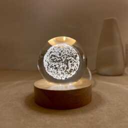 Custom Star Map Night Light, Chart Sphere Lamp, Crystal Ball Boho Bedside Personalized Gifts For Her - thumbnail 1