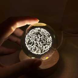 Custom Star Map Night Light, Chart Sphere Lamp, Crystal Ball Boho Bedside Personalized Gifts For Her - thumbnail 4