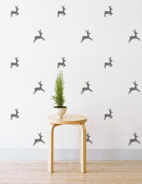 Mini Reindeers - Set Of 32 Wall Sticker Decal - Pattern, Art, Girls Room, Boys Nursery Decal, Decals, Kids Room Patterns - image 1