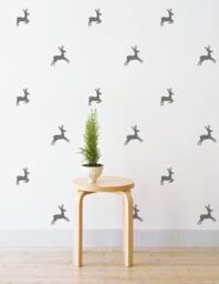 Mini Reindeers - Set Of 32 Wall Sticker Decal - Pattern, Art, Girls Room, Boys Nursery Decal, Decals, Kids Room Patterns - thumbnail 1