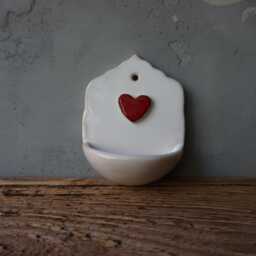 Ceramic Holy Water Font/Baptism Gift Miniature Home Decor Air Plant Planter - thumbnail 2