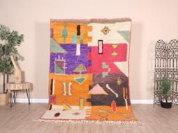 Vintage Boujaad Rug, Authentic Moroccan Rug 5x8 Ft