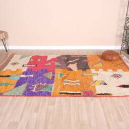 Vintage Boujaad Rug, Authentic Moroccan Rug 5x8 Ft - thumbnail 2