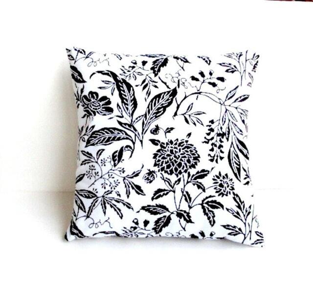 White With Black Print Decorative 16x16 Pillow Cover - image 1