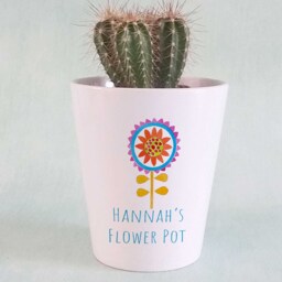 Personalised Ceramic Plant Pot - Custom Floral Name, Gardener Gift - thumbnail 3