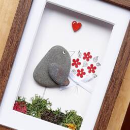 Love You Mum, Mother's Day Pebble Picture, Mother Gift, Present For Mom, Framed Birthday Present, Mom Pebble Gift Mum - thumbnail 3