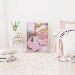 Beach Print, Tropical Spain, Pink Ibiza, Wall Lifeguard Travel Barbie - thumbnail 1