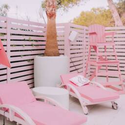Beach Print, Tropical Spain, Pink Ibiza, Wall Lifeguard Travel Barbie - thumbnail 2