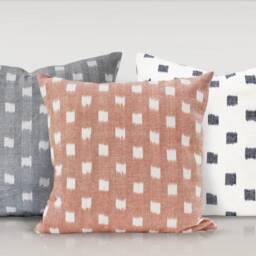 Kufri Rex in Blush, Designer Pillow Cover, Geometric Dot Off White/Salmon Pink Cushion High End Pillow, Boho Tribal Decorative - thumbnail 4