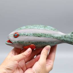 Handmade Ceramic Fish Wall Vase Textured Glaze Home Decor - Made To Order - thumbnail 3