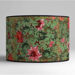 Lampshade Floor Lamp, Retro Vintage Artisanal Flowers - thumbnail 2