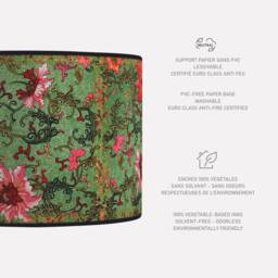 Lampshade Floor Lamp, Retro Vintage Artisanal Flowers - thumbnail 3