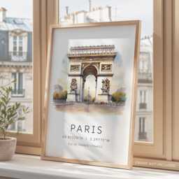 Travel Prints City Posters, Paris Prints, Custom Decor, Personalised Wall Art, Gift, Art Gallery, Parisian Poster - thumbnail 3