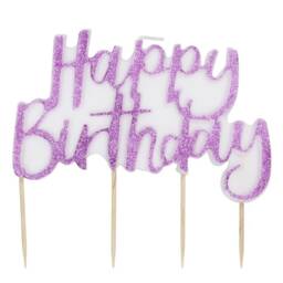 Happy Birthday Candles, 1st Party, Girls, Pink Glitter, Party Decorations, Cake Topper, Baby, Candle, She, Gift - thumbnail 2