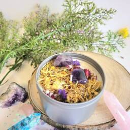 Anxiety Relaxation Destress Chakra Candle Quartz Wicca Magik Amethyst Crystal - thumbnail 2
