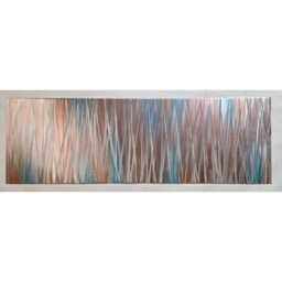 Modern, Abstract, Contemporary Metal Wall Art, Sculpture, 3D Effect, By R Toomer Art. Titled Entice. Copper, Teal, Orange & Silver - thumbnail 3