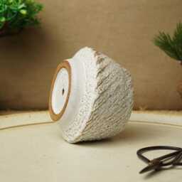 Handmade White Volcanic Lava Mame Bonsai Pot. 7.5cm Diameter, 5.5cm High. G2515.2 - thumbnail 3