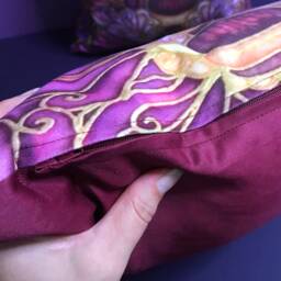 Bee Cushion in Pink Plum & Gold - Cute Honey Settee Throw Pillow -Bumble Decorative Statement Sofa - thumbnail 3