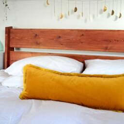 Long Lumbar - Mustard Velvet Throw Pillow Yellow Fringe Cushion - thumbnail 3