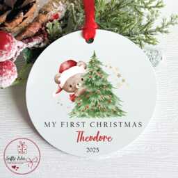 My First Christmas Bauble/Tree Decoration - Gift Personalised Tree New Baby 1st - thumbnail 1