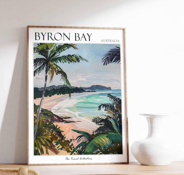 Byron Bay Australia Travel Poster Coastal Beach Print - image 1