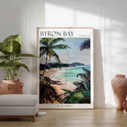 Byron Bay Australia Travel Poster Coastal Beach Print - thumbnail 2