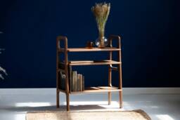 Minimalist Bookcase, Mid Century Modern Home Office, Walnut Scandinavian Bookcase - thumbnail 1