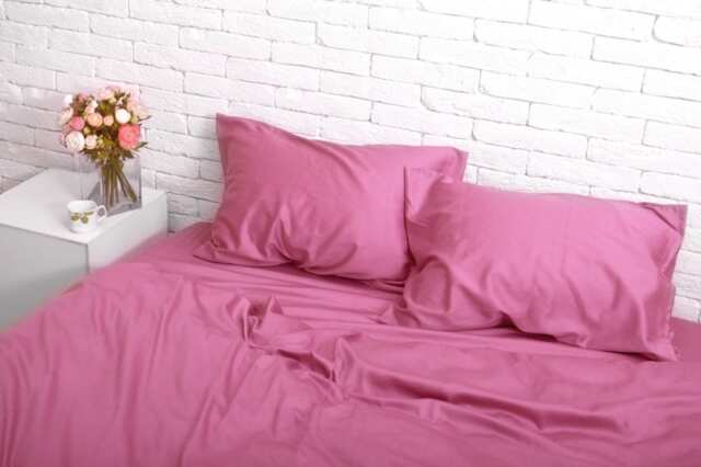 Cotton Sateen Duvet Cover Set in Pink. Cover + 2 Pillowcases. Twin Full Queen King Single Kingsingle Double Custom Bed Linen - image 1