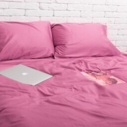 Cotton Sateen Duvet Cover Set in Pink. Cover + 2 Pillowcases. Twin Full Queen King Single Kingsingle Double Custom Bed Linen - thumbnail 3