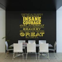 Insane Courage Wall Decal Quote - Vinyl Word Art Custom Home Decor - thumbnail 1