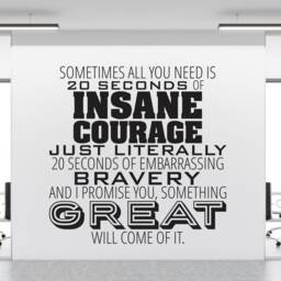 Insane Courage Wall Decal Quote - Vinyl Word Art Custom Home Decor - thumbnail 2
