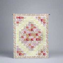 "Rose Petal Path Quilt Pattern - Floral Patchwork Throw - 58"" X 74" - thumbnail 4