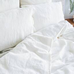 Linen Duvet Cover & 2 Pillowcases Set - Bedding Stonewashed With Pillow Shams Farmhouse Bed Linens Gift Idea - thumbnail 2