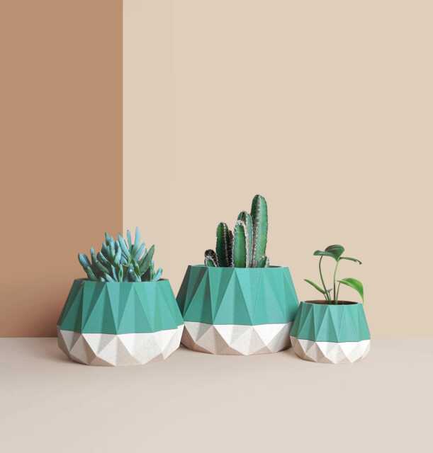 3D Printed Cactus, Succulent Planters, Interior Plant Pots, Mid Century Eco-Friendly Gift Idea For Home, Large Planter Pot - image 1