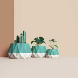 3D Printed Cactus, Succulent Planters, Interior Plant Pots, Mid Century Eco-Friendly Gift Idea For Home, Large Planter Pot - thumbnail 2